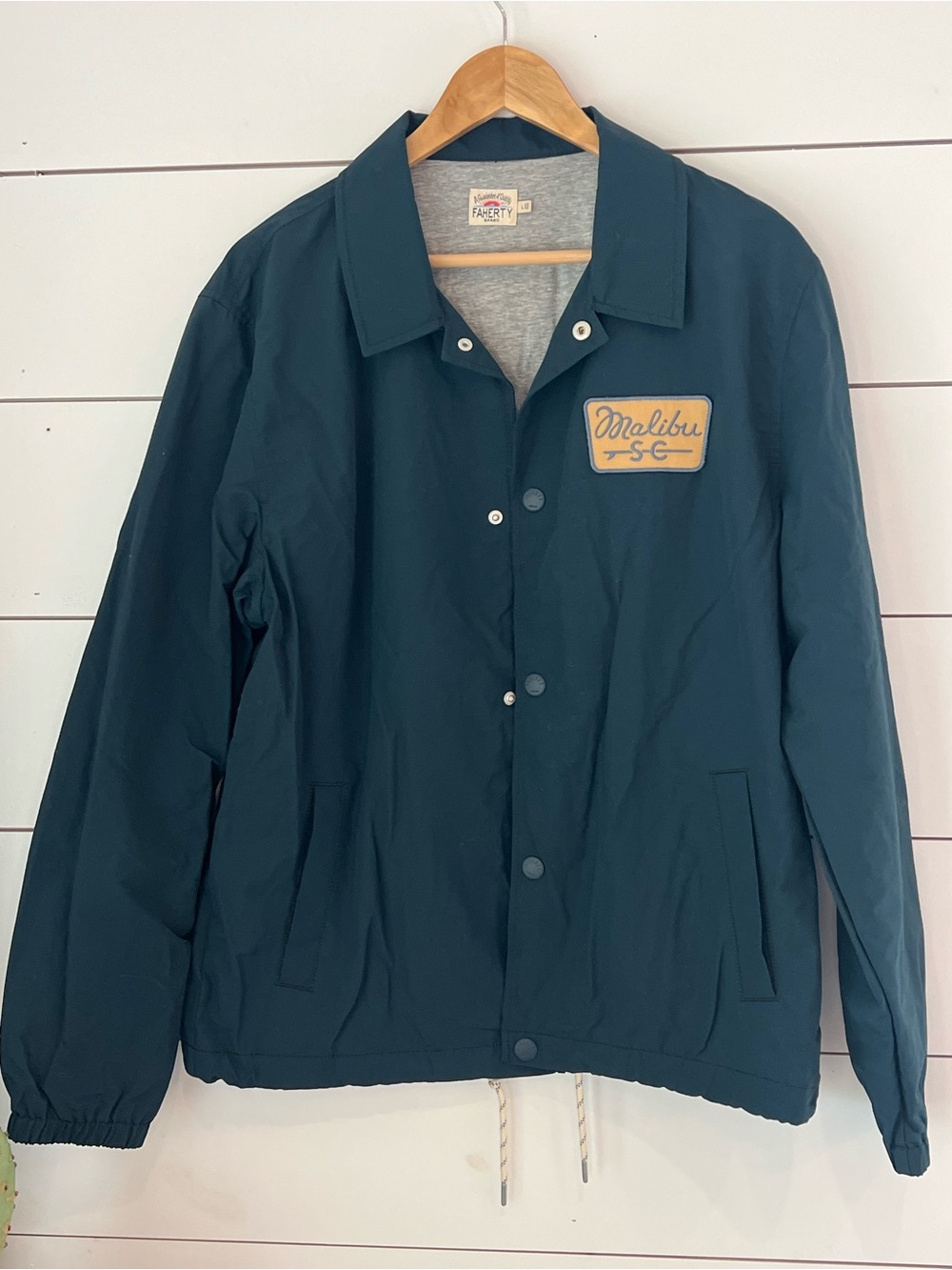 Faherty Water Resistant Coach’s Jacket organic cotton blend/ embroidered / retro - Picture 3 of 7